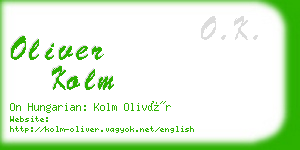 oliver kolm business card